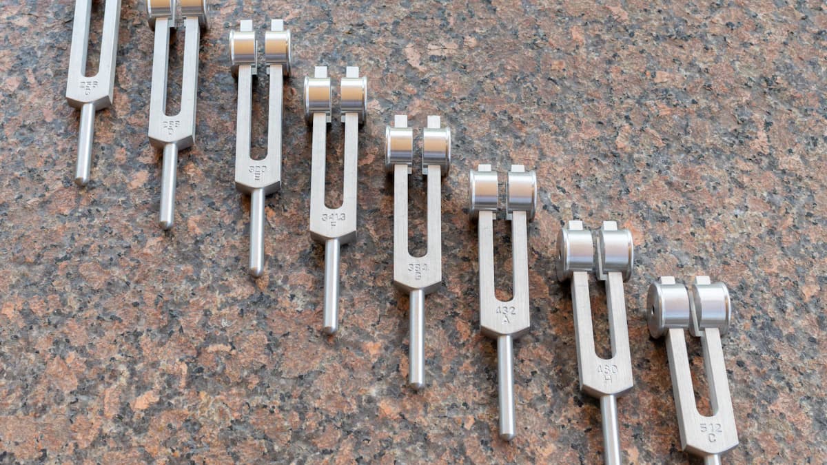 Row of tuning forks