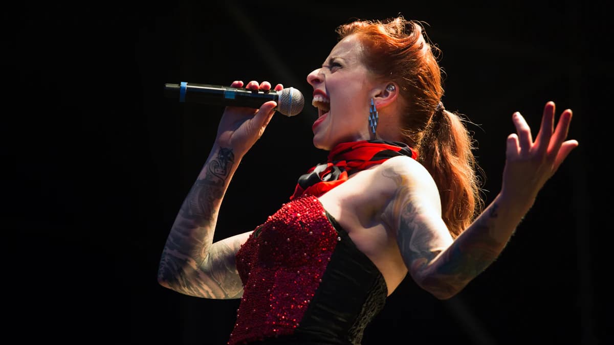 Singer performing on stage